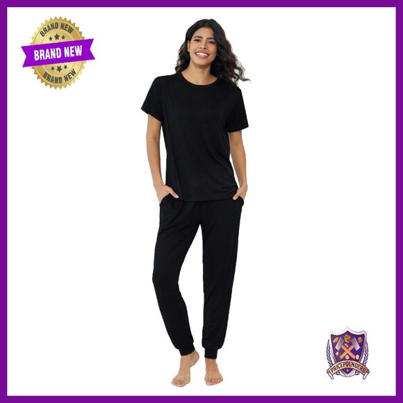 Soft Bamboo Viscose Pajama Set with Pockets for Women